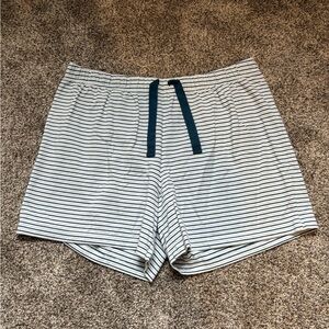Lands' End White, blue and pale green Striped Shorts